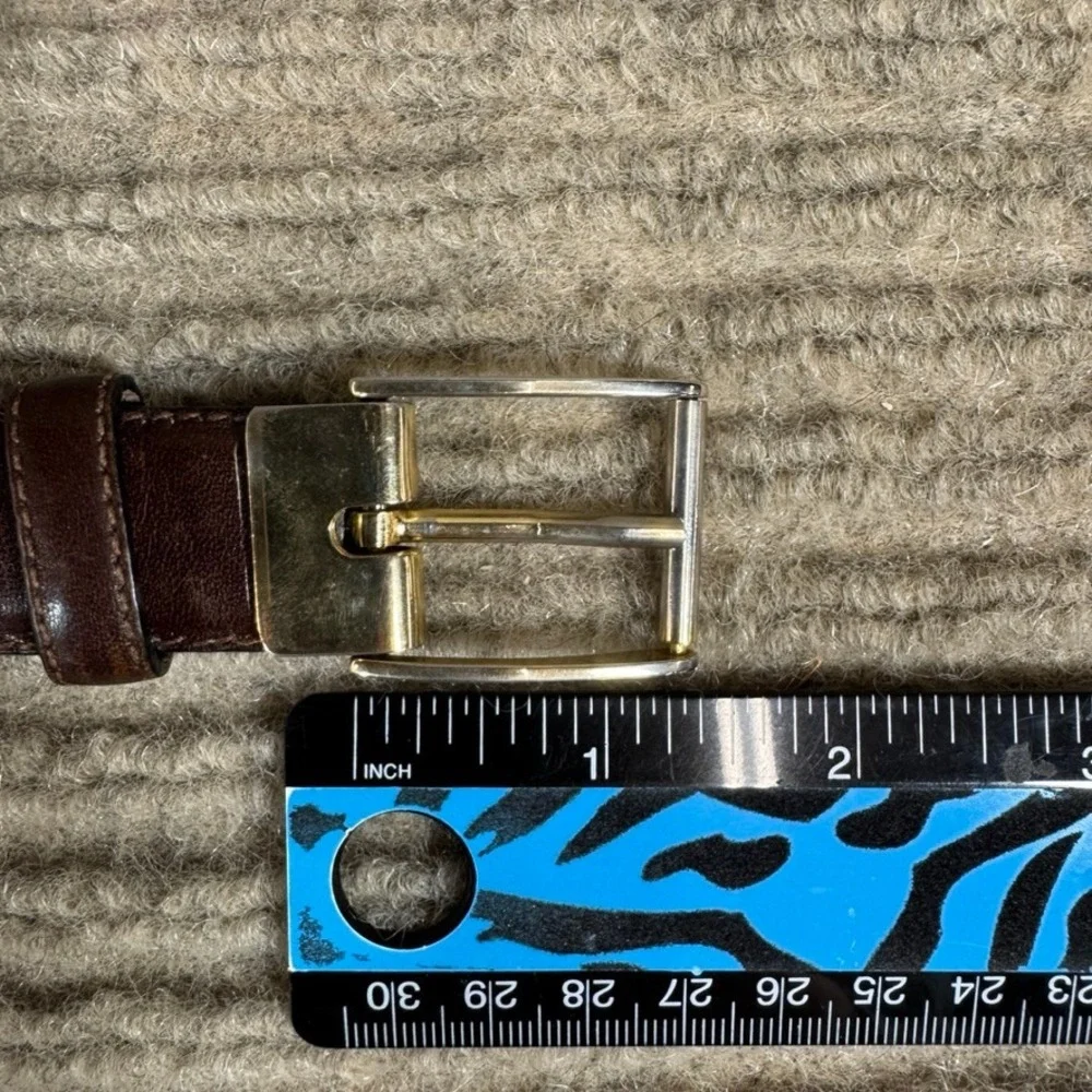 Saks Fifth Avenue Mens Brown Leather Dress Belt Size 34 Made in Italy 28219-291